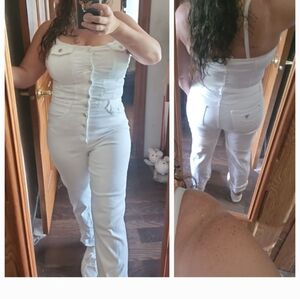 Guess white Jean jumper